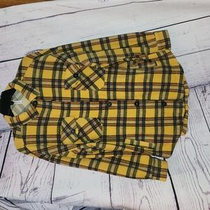 Zenana oversized shacket size Medium yellow plaid
